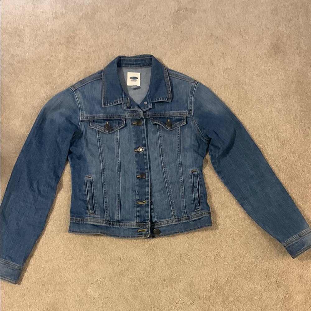 Old Navy Blue Jean Jacket Classic Cropped Design